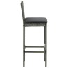 Tabourets de bar de jardin et coussins lot de 4 résine tressée 