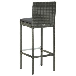 Tabourets de bar de jardin et coussins lot de 4 résine tressée 