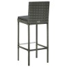 Tabourets de bar de jardin et coussins lot de 4 résine tressée 
