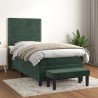 Sommier à lattes de lit et matelas Vert foncé 80x200 cm Velours 