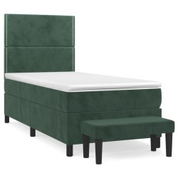 Sommier à lattes de lit et matelas Vert foncé 80x200 cm Velours 