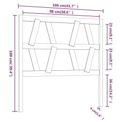Tête de lit Marron miel 106x4x100 cm Bois massif de pin 