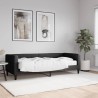 Lit de jour avec matelas noir 80x200 cm tissu 