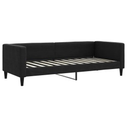 Lit de jour avec matelas noir 80x200 cm tissu 
