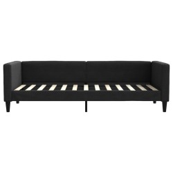 Lit de jour avec matelas noir 80x200 cm tissu 