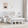 Lit bibliothèque sans matelas blanc 135x190 cm bois massif 