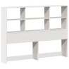 Lit bibliothèque sans matelas blanc 135x190 cm bois massif 