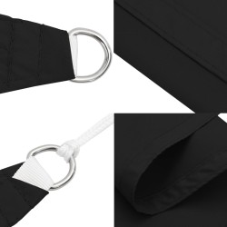 Voile de parasol tissu oxford triangulaire 2,5x2,5x3,5 m noir 