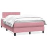 Sommier à lattes de lit avec matelas rose 120x220 cm velours 