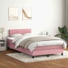 Sommier à lattes de lit avec matelas rose 120x220 cm velours 