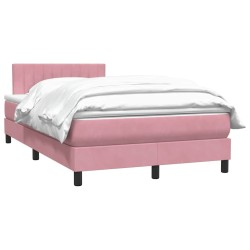 Sommier à lattes de lit avec matelas rose 120x220 cm velours 