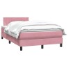 Sommier à lattes de lit avec matelas rose 120x220 cm velours 