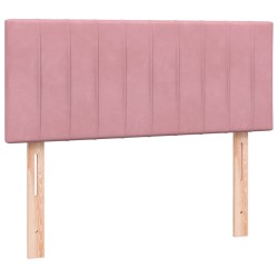 Sommier à lattes de lit avec matelas rose 120x220 cm velours 