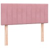 Sommier à lattes de lit avec matelas rose 120x220 cm velours 