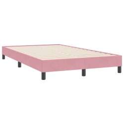 Sommier à lattes de lit avec matelas rose 120x220 cm velours 