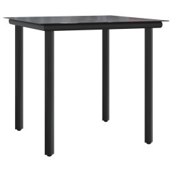 Ensemble à manger de jardin coussins 5pcs Noir Résine tressée 
