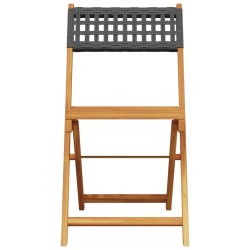 Ensemble à manger de jardin 5 pcs résine tressée et bois massif 