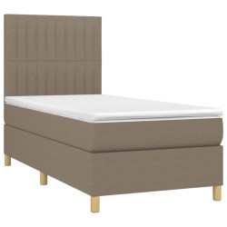 Sommier à lattes de lit avec matelas Taupe 80x200 cm Tissu 