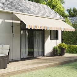 Tissu de remplacement de cantonnière d’auvent multicolore 4,5 m 