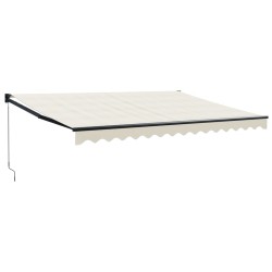 Auvent rétractable crème 4,5x3 m tissu et aluminium 