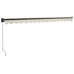 Auvent rétractable crème 4,5x3 m tissu et aluminium 