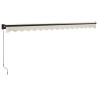 Auvent rétractable crème 4,5x3 m tissu et aluminium 