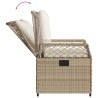 Ensemble à manger de jardin et coussins 3 pcs Beige poly rotin 