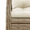 Ensemble à manger de jardin et coussins 3 pcs Beige poly rotin 