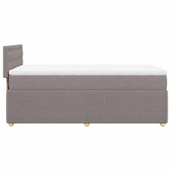 Sommier à lattes de lit avec matelas Taupe 80x200 cm Tissu 