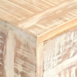 Meuble TV Blanc 140 x 30 x 45 cm Bois d'acacia massif 
