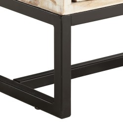 Meuble TV Blanc 140 x 30 x 45 cm Bois d'acacia massif 