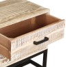 Meuble TV Blanc 140 x 30 x 45 cm Bois d'acacia massif 