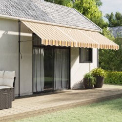 Tissu de remplacement de cantonnière d’auvent rayure jaune gris 