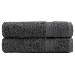 Serviettes de douche de qualité sup. SOLUND 2 pcs anthracite 