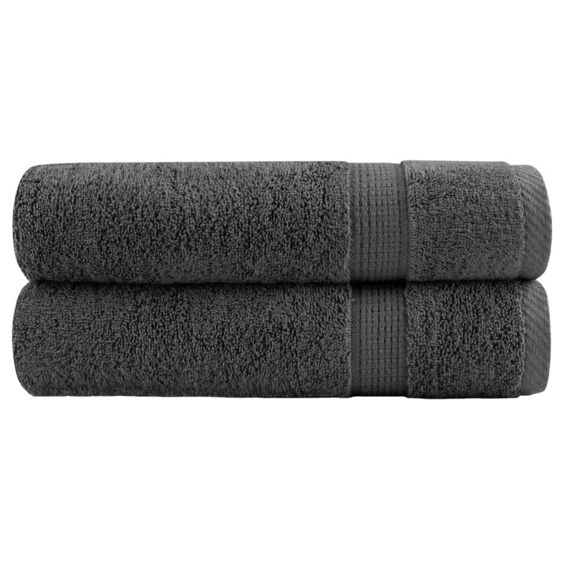 Serviettes de douche de qualité sup. SOLUND 2 pcs anthracite 