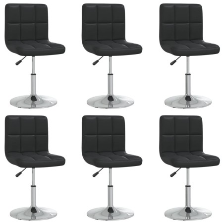Chaises à manger lot de 6 noir similicuir 