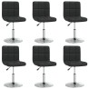 Chaises à manger lot de 6 noir similicuir 