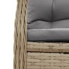 Ensemble à manger de jardin et coussins 3 pcs Beige poly rotin 