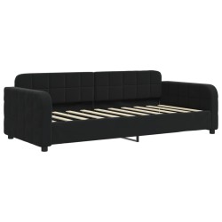 Lit de jour avec matelas noir 90x190 cm velours 