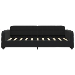 Lit de jour avec matelas noir 90x190 cm velours 