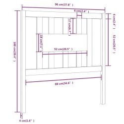 Tête de lit Marron miel 96x4x100 cm Bois massif de pin 