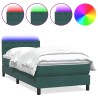 Sommier à lattes de lit et matelas vert foncé 90x210 cm velours 