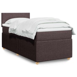 Sommier à lattes de lit avec matelas Marron foncé 100x200 cm 