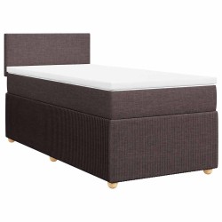 Sommier à lattes de lit avec matelas Marron foncé 100x200 cm 