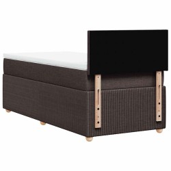 Sommier à lattes de lit avec matelas Marron foncé 100x200 cm 