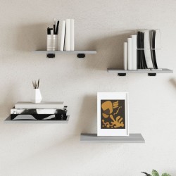 Étagères murales 4 pcs sonoma gris 40x30x1,5 cm bois ingénierie 