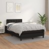 Sommier à lattes de lit avec matelas noir 120x190 cm similicuir 