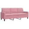 Canapé à 3 places Rose 180 cm Velours 