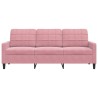 Canapé à 3 places Rose 180 cm Velours 