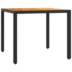 Ensemble de bistro 3 pcs avec coussins noir résine tressée 